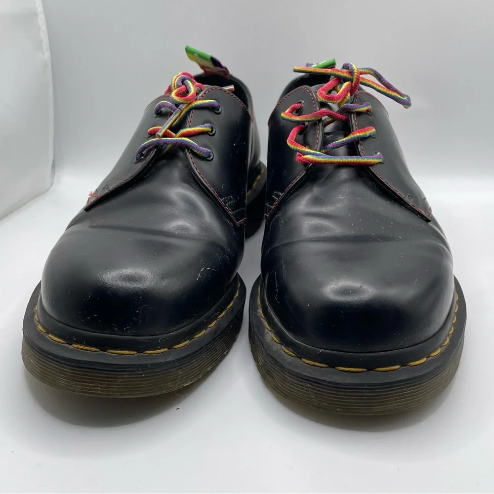 Dr. Martens For Pride Shoes Sz 9 Black Bouncing Soles Gay Pride LGBT Juneteenth